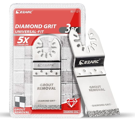 Изображение товара Прямые алмазные насадки для реноватора по удалению затирки и демонтажу плитки 3 шт Ezarc 801121