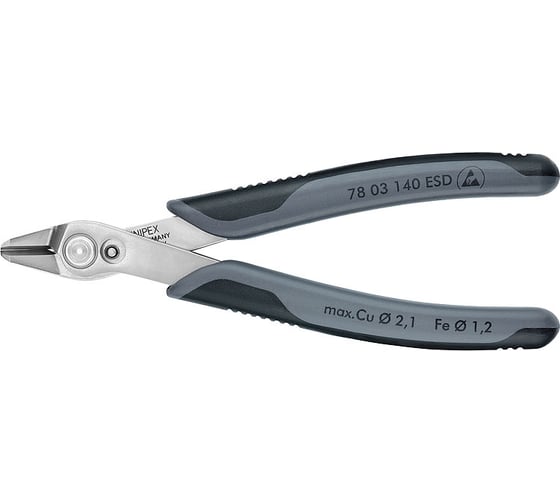 Изображение товара Прецизионные бокорезы KNIPEX Electronic Super Knips XL ESD, без фаски, L-140 мм, INOX KN-7803140ESD