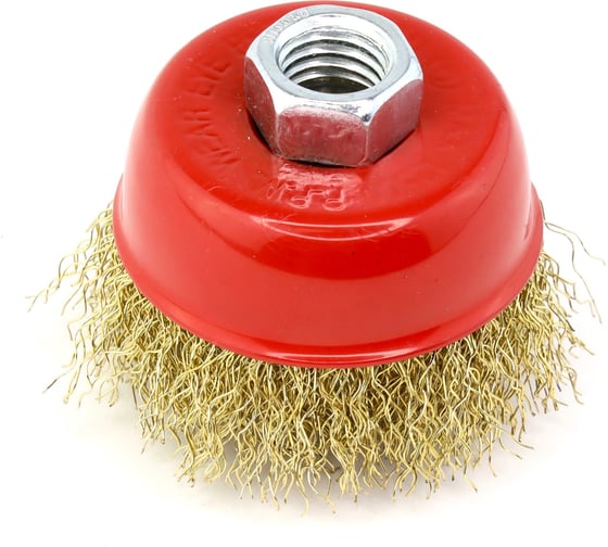 Изображение товара Щетка чашечная 65 мм, M14, ворс гофр латунир-я сталь 0.30 мм (код 13-050) EuroBrush EB-IBS1L