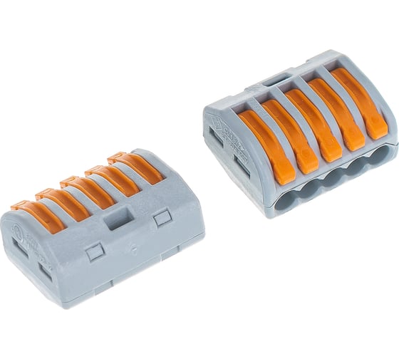 Изображение товара Клеммы WAGO 222-415, 5Х2,5мм2, с рычажком, упаковка 40шт 53163