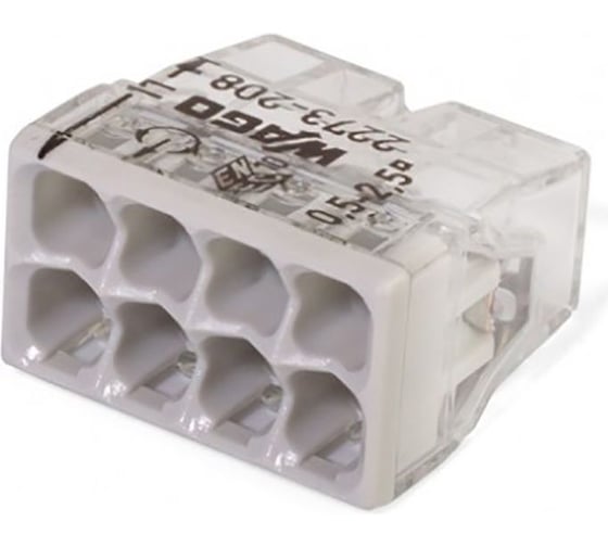 Изображение товара Клеммы WAGO 2273-248, 8Х2, 5мм2, с пастой, упаковка 50шт 60933