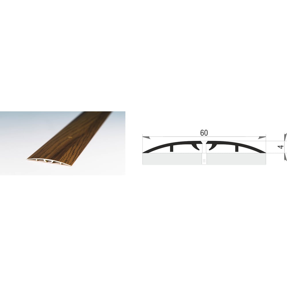 Изображение товара Порог-стык для пола Мир Профиля АПС 020 900-00 алюминиевый серый