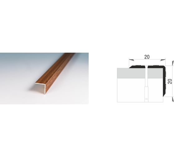 Изображение товара Угол для ступеней Мир Профиля АПУ 005. 900-18 (вишня) Х1256