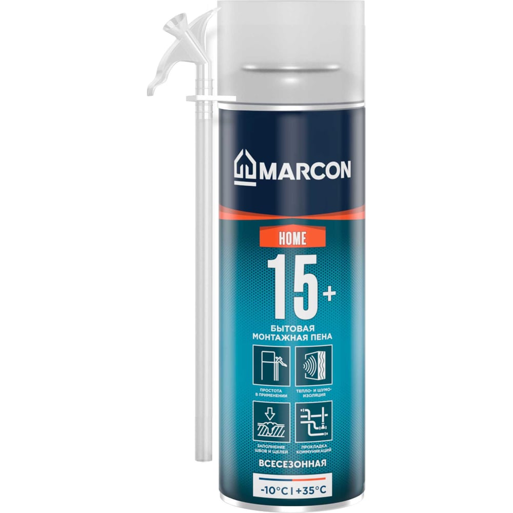 Изображение товара Пена монтажная бытовая 15+ MARCON PM.BIT.15 Изображение товара Пена монтажная бытовая 15+ MARCON PM.BIT.15