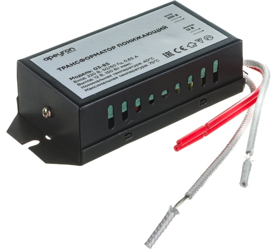 Изображение товара Понижающий трансформатор APEYRON 12В, 50-150Вт, 95х42х24мм, металл, черный 03-85