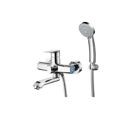 Изображение товара Смеситель для ванны G-lauf с литым поворот изливом 360° и душевой лейкой, хром GOB3-A134