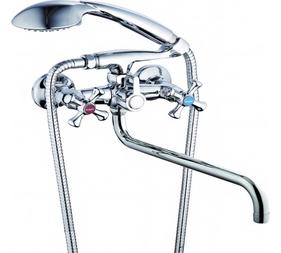Изображение товара Смеситель для ванны G-lauf с литым поворот изливом 360° и душевой лейкой, хром QML7-A827