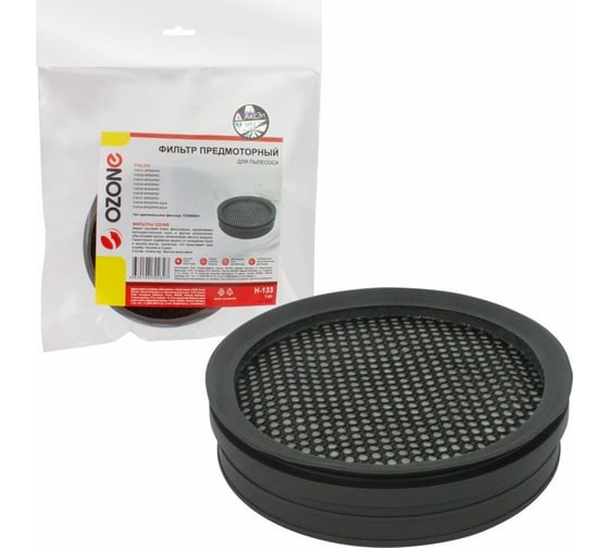 Изображение товара Предмоторный фильтр для вертикального пылесоса PHILIPS, многоразовый, моющийся, тип оригинального фильтра FC8009/01 OZONE H-133