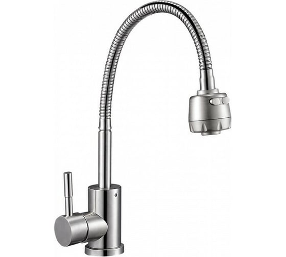 Изображение товара Смеситель для кухни Solone с гибким гофрированным изливом, нержавеющая сталь EZA4-A090