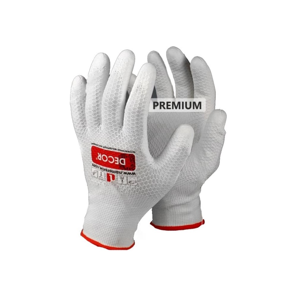 Изображение товара Перчатки DECOR PREMIUM прорезиненные L 507-002 11613337 всесезонные