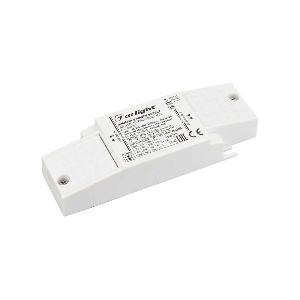 Изображение товара Блок питания Arlight ARJ-SP-10-PFC-TRIAC-INS 10W для светодиодов без DIN-рейки