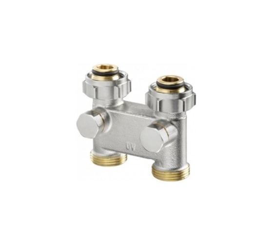 Изображение товара Перепускной узел Oventrop прямой H-образный, 3/4, 3/4, Н ЕК-НГ, никелированный 1016362