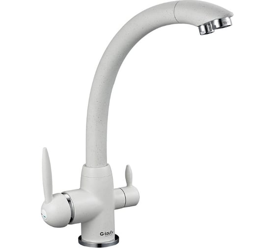 Изображение товара Смеситель для кухни G-lauf с биканальным изливом, белый GOP18-A093KW