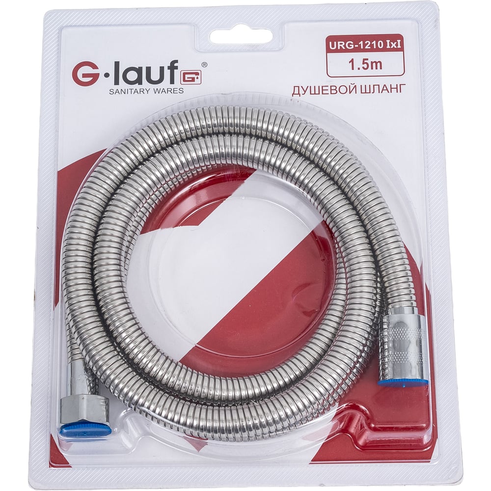 Изображение товара Шланг для душа G-lauf 150 см URG-1210 нержавеющая сталь хром Гофрированный