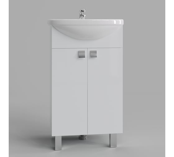 Изображение товара Тумба напольная с раковиной и смесителем для ванной ORANGE Ri-50TUW+RA+P01