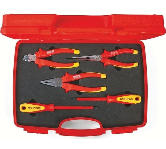 Изображение товара Набор диэлектрического инструмента IZELTAS 1000В 5 предметов в пластиковом кейсе, /13000002645 8795006005