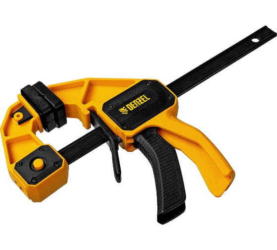 Изображение товара Струбцина Denzel f-образная, быстрозажимная, 150x80 мм, усиленный нейлоновый корпус 20505