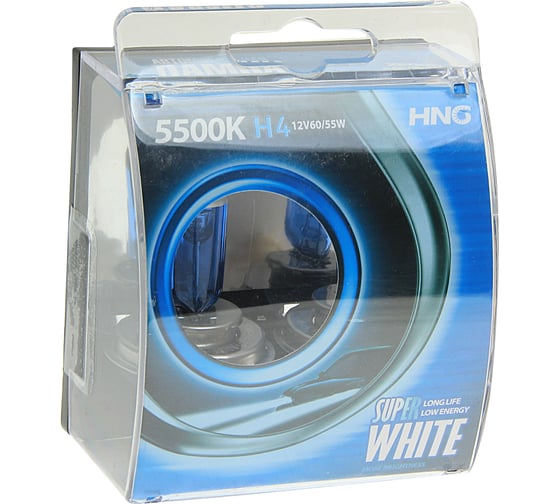 Изображение товара Автолампа H4 60/55 P43t SUPER WHITE 5500K -12443SW2 HNG HNG-12443SW2