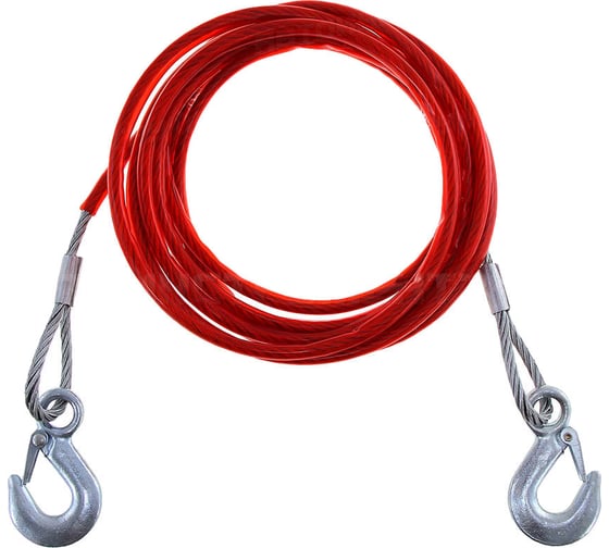 Изображение товара Буксировочный трос АвтоDело стальной 2 крюка 3.5 т 8 мм/5 м пласт. оплетка 44135 10742