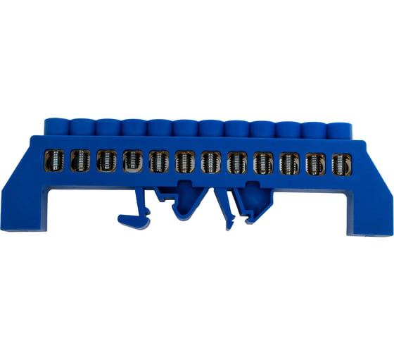 Изображение товара Шина EKF 0 N, 8х12мм, 12 отверстий, латунь, синий нейлоновый корпус, комбинированная, PROxima sn0-125-12-dn