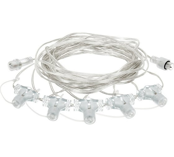 Изображение товара Удлинитель VEGAS 24V для гирлянд с 5 гнездами, 15 м 55042