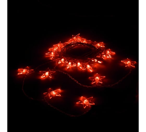 Изображение товара Электрогирлянда VEGAS Звезды 35 теплых LED ламп, прозрачный провод 55085