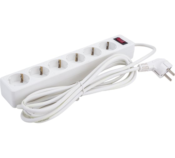 Изображение товара Сетевой фильтр EKF 6x3м 16А/3,2кВт с выключателем c/з ПВС 3х1,0 Блокбастер XL PROxima UFA16-310-6-03