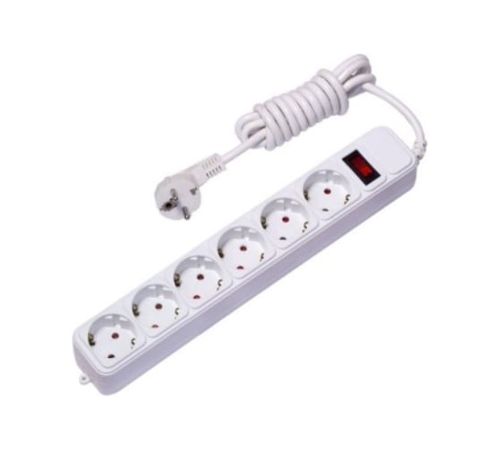 Изображение товара Сетевой фильтр EKF 6x3м 10А/2,2 кВт с выключателем c/з ПВС 3х0,75 Блокбастер PROxima UFP10-375-6-03