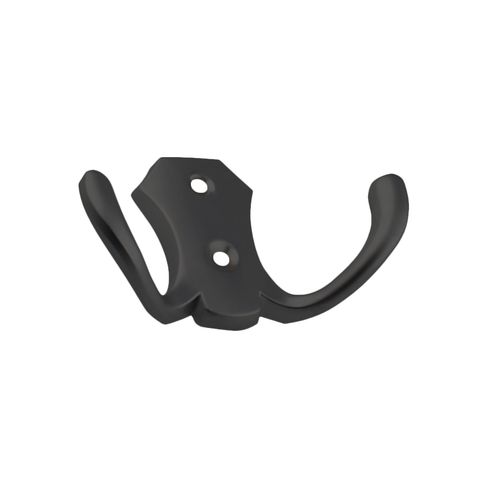Изображение товара Крючок мебельный Trodos ZY-204В 2-рожковый, сплав ЦАМ, черный матовый 302130