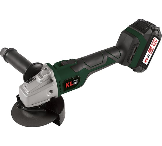 Изображение товара Профессиональная бесщеточная ушм (болгарка) аккумуляторная KLPRO KLAT18BS-20 с регулировкой оборотов, 18 v / 2.0 ah li-ion 14003