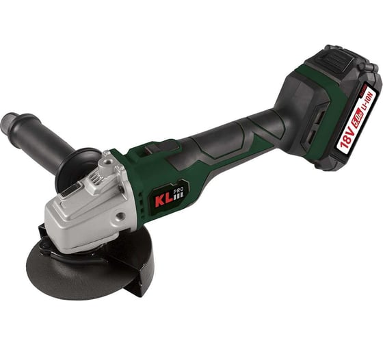 Изображение товара Профессиональная бесщеточная ушм (болгарка) аккумуляторная KLPRO KLAT18BS-50 с регулировкой оборотов, 18 v / 5.0 ah li-ion 14004