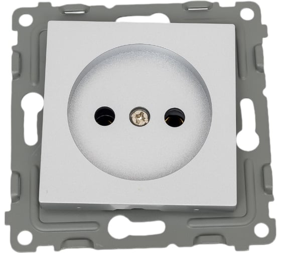 Изображение товара Механизм 1-местной розетки TOKOV ELECTRIC Pixel 16А, IP20, СП, без заземления, алюминий TKE-PX-R1-C03