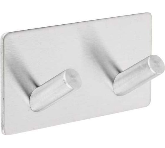 Изображение товара Планка самоклеящаяся 2 крючка PERFECTO LINEA SWAN нержавеющая сталь, картонная упаковка 35-008000