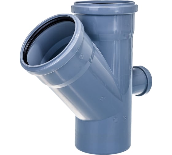 Изображение товара Канализационная одноплоскостная крестовина 110/110/50, 45 градусов, серый 19203