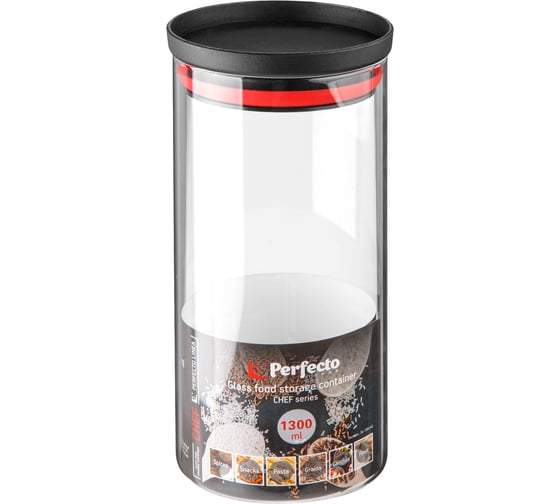 Изображение товара Банка для сыпучих продуктов PERFECTO LINEA стеклянная, 1300 мл, серия CHEF 34-109140