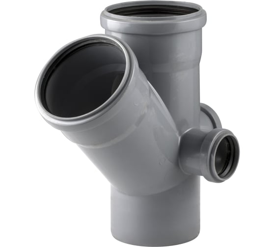 Изображение товара Канализационная крестовина RTP с выходом вперед на 45 градусов, 110/110/50/50, 50/50 п+т серая 36535
