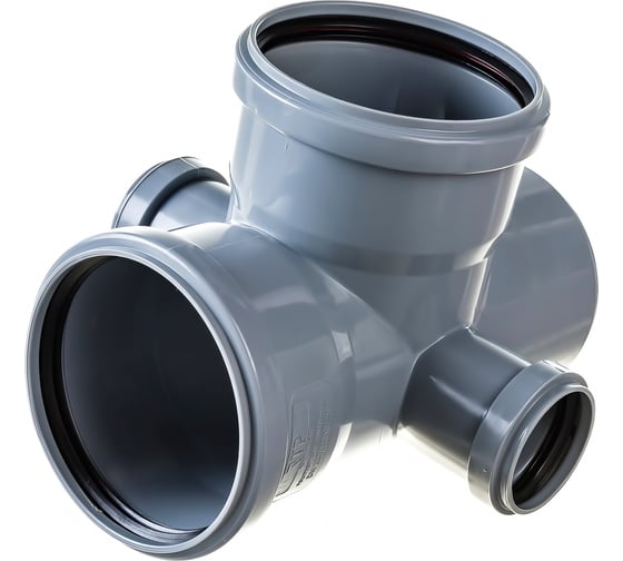 Изображение товара Канализационная крестовина RTP с выходом вперед на 87.5 градусов, 110/110/50/50, л+п серый 36542
