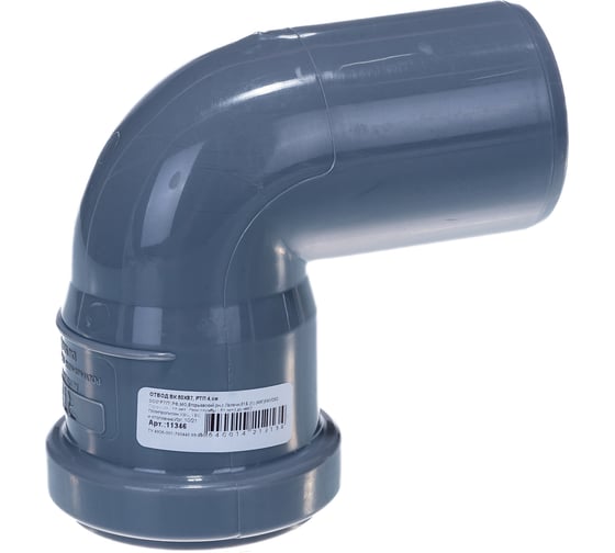 Изображение товара Канализационный отвод RTP 50 мм, 87 градусов, серый 36658
