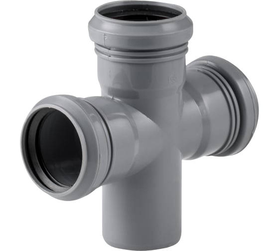 Изображение товара Канализационная одноплоскостная крестовина 50/50/50, 87 градусов, серый 36527