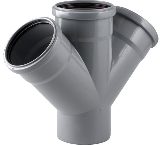 Изображение товара Канализационная одноплоскостная крестовина 110/110/110, 45 градусов, серый 36470