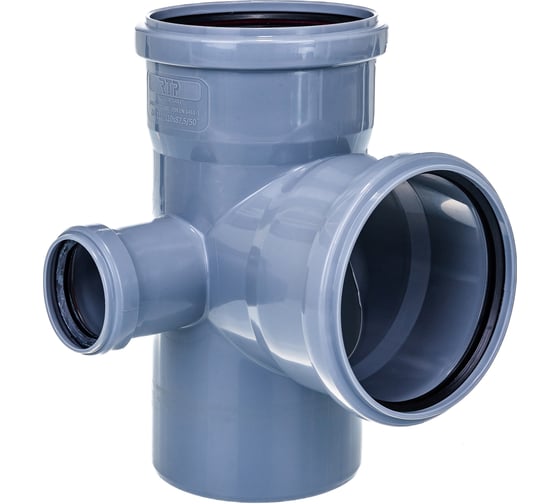 Изображение товара Канализационная крестовина RTP с выходом вперед на 87.5 градусов, 110/110/50, серый 36540