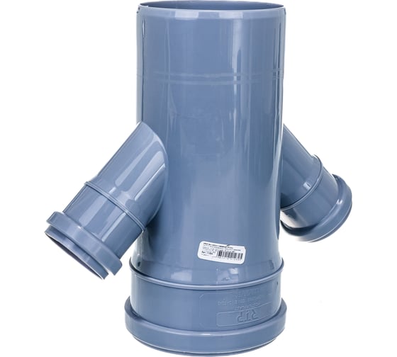 Изображение товара Канализационная одноплоскостная крестовина 110/50/50, 45 градусов, серый 36478