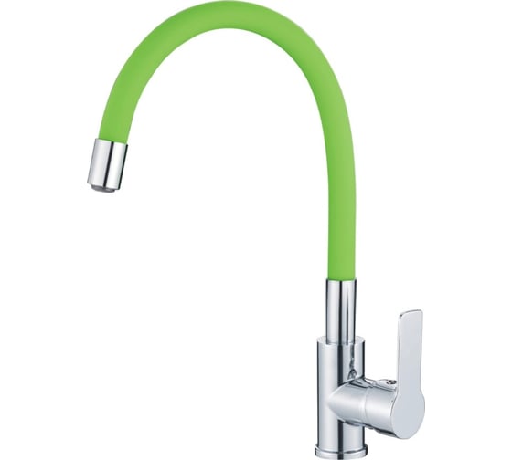 Изображение товара Смеситель для кухонной мойки Haiba латунь, с гибким изливом, зеленый HB70112-12