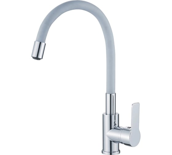 Изображение товара Смеситель для кухонной мойки Haiba латунь, с гибким изливом, серый HB70112-3