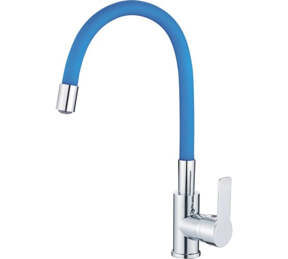 Изображение товара Смеситель для кухонной мойки Haiba латунь, с гибким изливом, синий HB70112-4