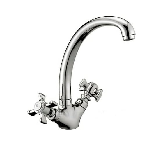 Изображение товара Смеситель для кухонной мойки Haiba латунь, с высоким поворотным изливом, хром HB4724