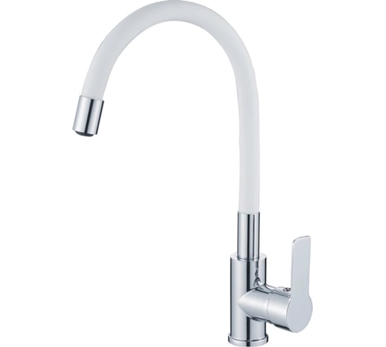 Изображение товара Смеситель для кухонной мойки Haiba латунь, с гибким изливом, белый HB70112-8