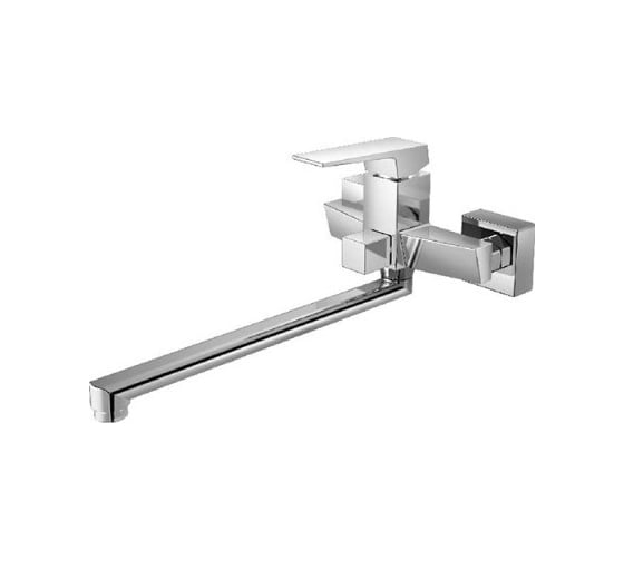 Изображение товара Смеситель для ванны Haiba латунный, с длинным поворотным изливом 35 см и душевой лейкой, хром HB20191