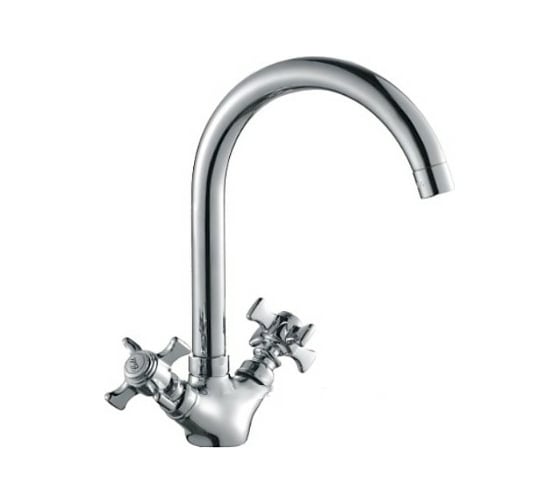 Изображение товара Смеситель для кухонной мойки Haiba латунь, с высоким поворотным изливом, хром HB4624