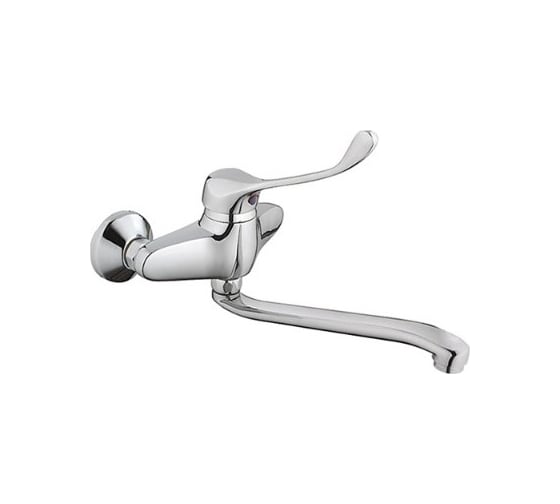 Изображение товара Смеситель для кухонной мойки Haiba латунь с длинным поворотным изливом, хром HB4654